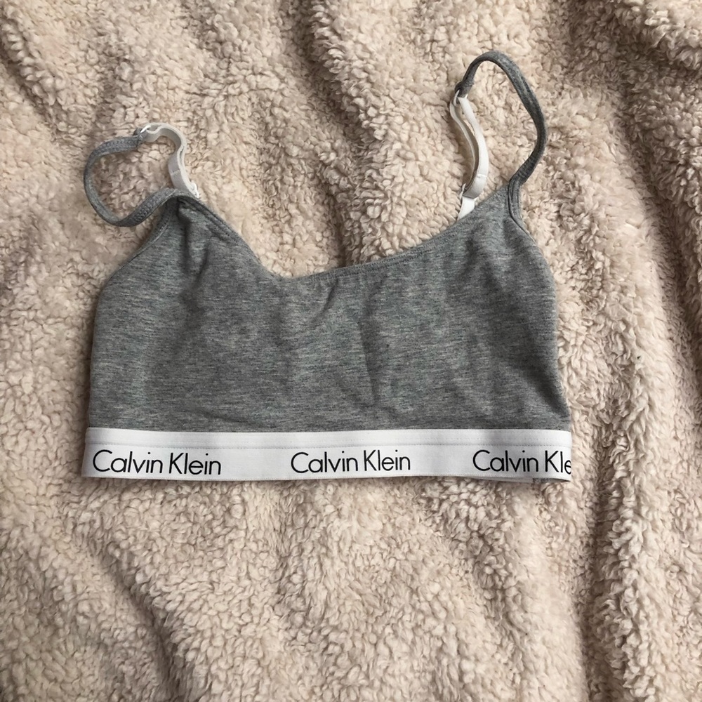Grey cotton Calvin Klein bralette